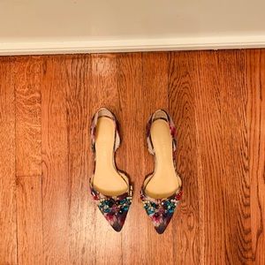 Ivanka Trump Embellished d’orsay Flats, Sz. 6